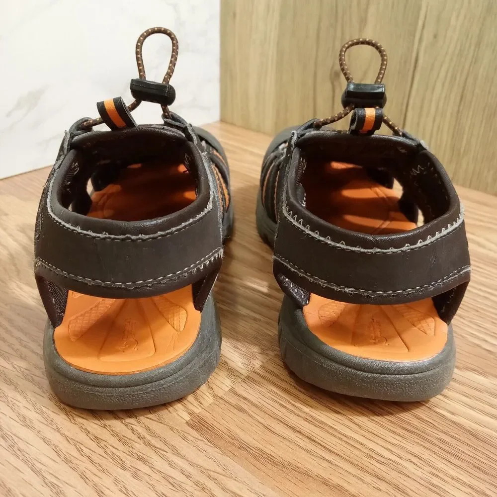 Arizona Jeans Co. Boys Sz 1 EU 32 Slingback Sandal Shoe Sneaker Closed Toe Brown